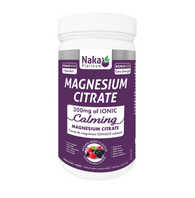 Naka Platinum Magnesium Citrate Powder 300 mg, Natural Berry, 600 g