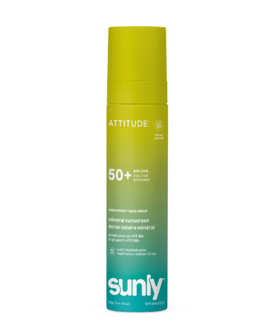 Attitude Living - Mineral Sunscreen Spray SPF 50 Unscented, 85G