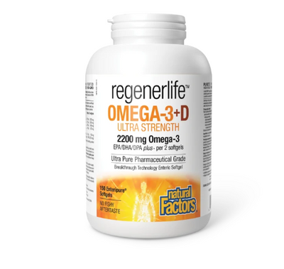Regenerlife Omega-3 + D Ultra Strength 2200Mg, 150Softgels