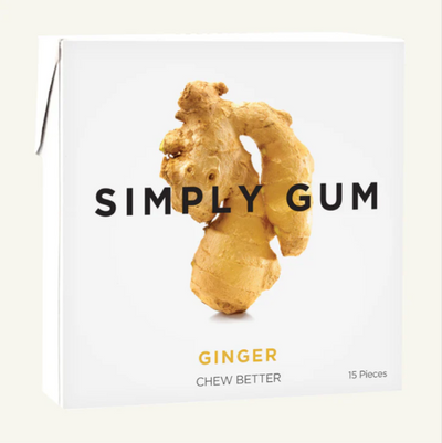 Simply Gum Ginger Natural Chewing Gum, 15Pc