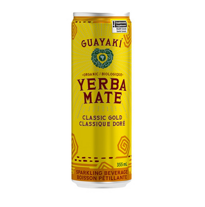 Guayaki Organic Sparkling Yerba Mate, Classic Gold, 355 mL