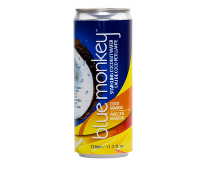 Blue Monkey Sparkling Coconut Water, Mango, 330 mL