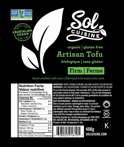 Sol Cuisine Tofu: Firm - 400G