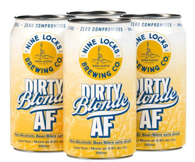 Nine Locks Brewing Co. Dirty Blonde AF Non-Alcoholic Beer, 355Ml
