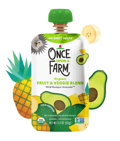 Once Upon A Farm - Organic Fruit & Veggie Blend: Wild Rumpus Avocado, 91G