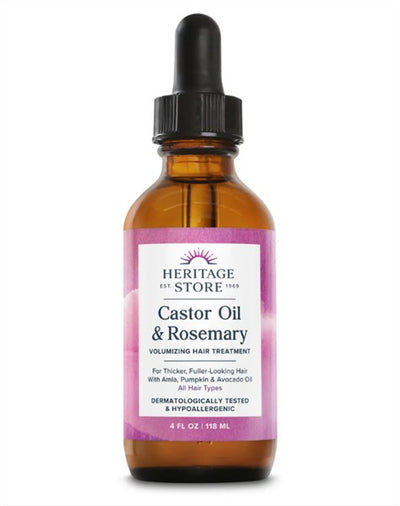 Heritage Store Castor Oil & Rosemary Volumizing Hair Treatment, 118 mL