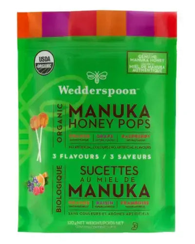 Wedderspoon Organic Manuka Honey Pops Variety Pack, 120 g