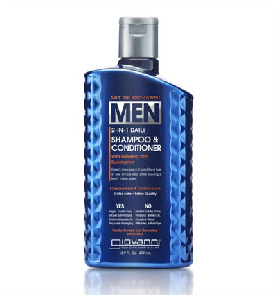 Giovanni Men's 2-In-1 Shampoo & Conditioner With Ginseng & Eucalyptus, 499Ml