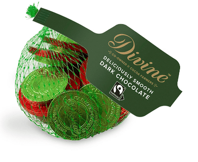 Divine Chocolate Dark Chocolate Coins 50G