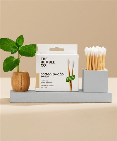 The Humble Co. Natural Bamboo Cotton Swabs - White, 100Ct