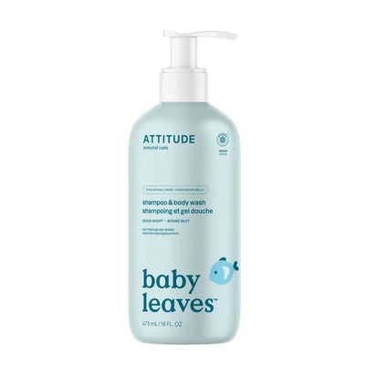 Attitude Living - 2-In-1 Natural Shampoo & Body Wash Good Night & Almond Milk, 473Ml
