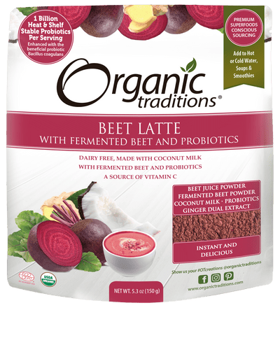 Organic Traditions Beet Latte With Fermented Probiotics - 150G