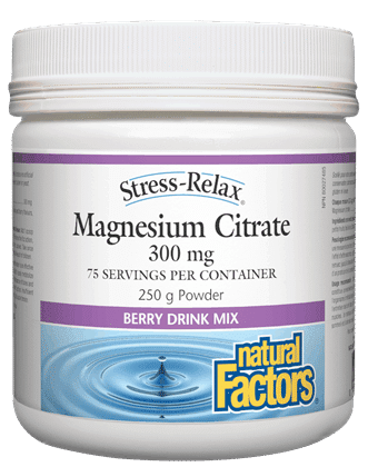 Natural Factors Magnesium Citrate 300Mg Berry Flavour 250G