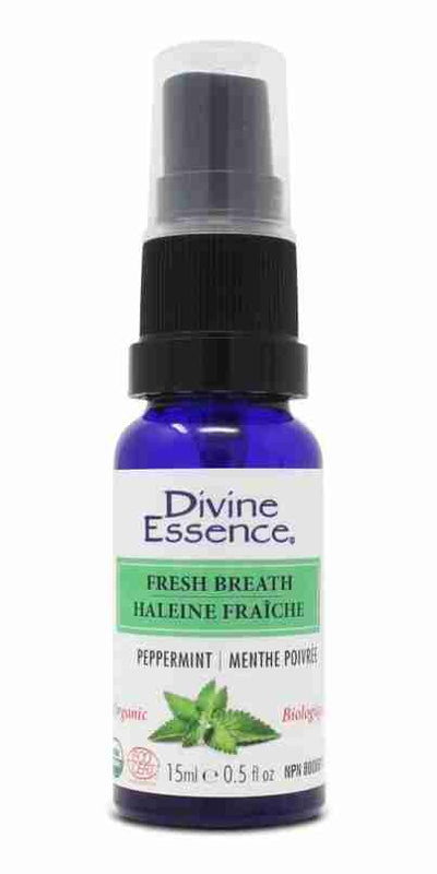 Divine Essence Fresh Breath Spray, Peppermint, 15 mL
