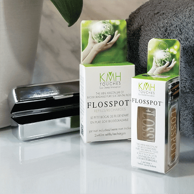 Flosspot Mini Jar With Pure Silk Dental Floss (1 Roll X 40M)