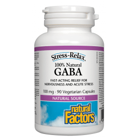 Natural Factors 100% Natural GABA 100Mg; 90 Vegetarian Capsules