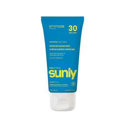 Attitude Living - Baby & Kids Unscented Mineral Sunscreen SPF 30, 75 g
