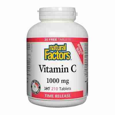 Natural Factors Time Release Vitamin C 1000 mg, 210 Tablets