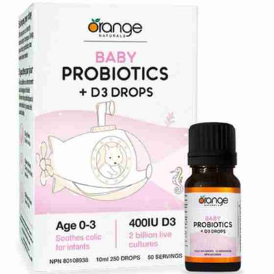 Orange Naturals - Baby Probiotics + D3 Drops, 10Ml