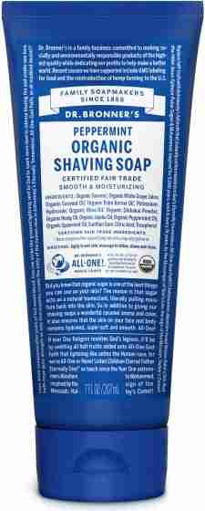 Dr. Bronner's Organic Shaving Soap: Peppermint - 207Ml