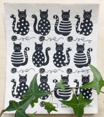 Square Love Swedish Sponge Cloths - Cats