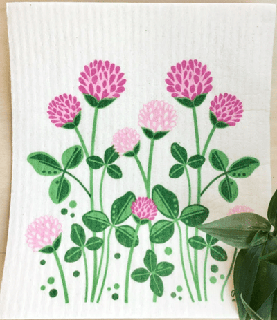 Square Love Swedish Sponge Cloths - Clover
