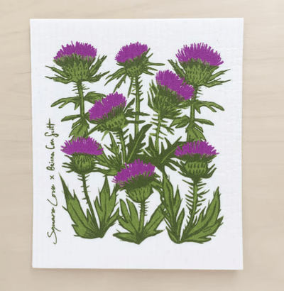 Square Love Swedish Sponge Cloths - Thistle