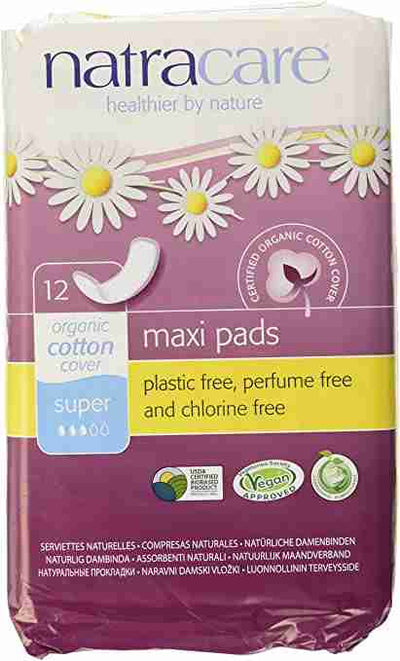 Natracare Organic Cotton Maxi Pads - 12 Super