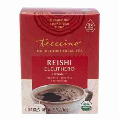 Teeccino Reishi Eleuthero French Roast Mushroom Herbal Tea 10 Bag