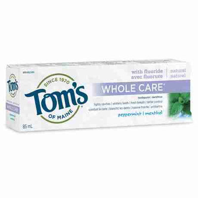 Tom's Of Maine Whole Care Toothpaste With Fluoride: Peppermint - 85Ml