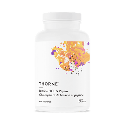 Thorne - Betaine HCL & Pepsin, 225 Capsules