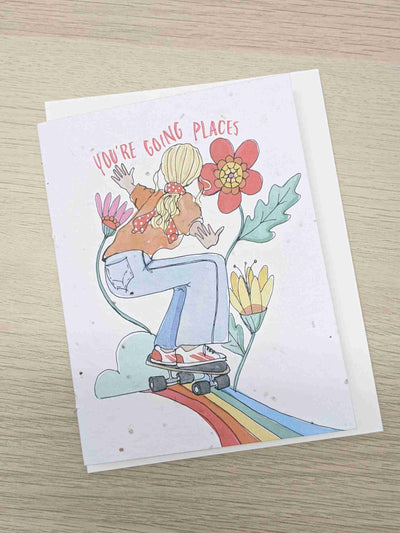 Jill + Jack Seed Card - You're Going Places Skater Girl