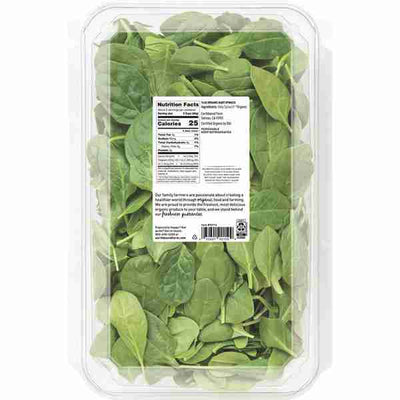 CERTIFIED ORGANIC Baby Spinach, Clamshell