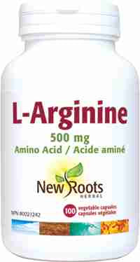 New Roots Herbal L-Arginine 500 mg, 100 Capsules