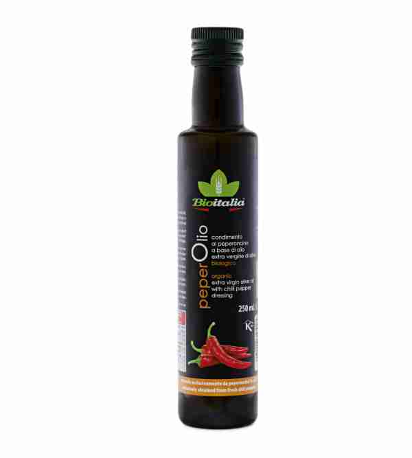 Bio Italia Organic Chili Pepper Extra Virgin Olive Oil, 250 mL