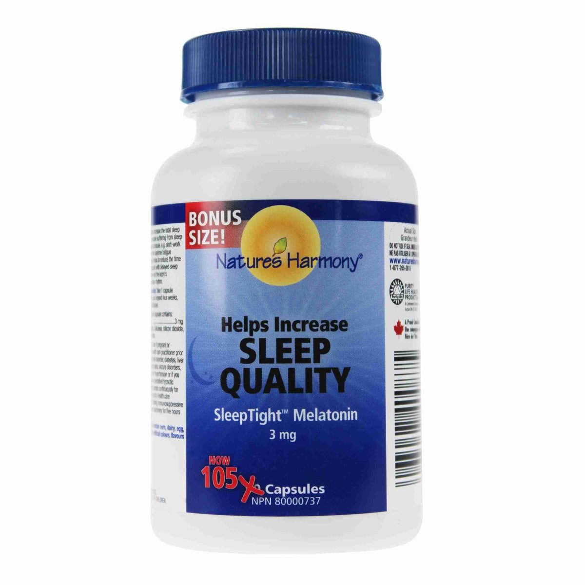 Nature's Harmony Sleeptight Melatonin 3Mg; 105 Sublingual Tablets