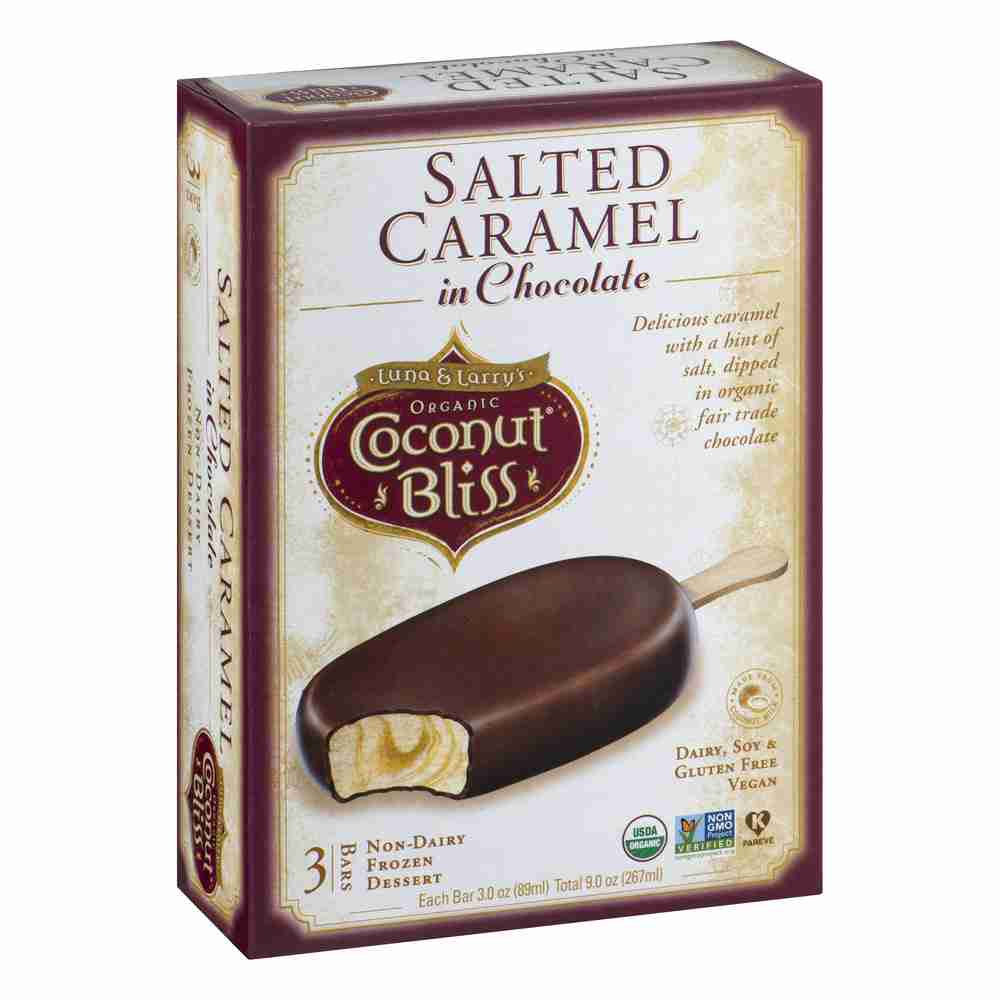 Coconut Bliss Sea Salt Caramel In Chocolate Frozen Bars - 3 Count