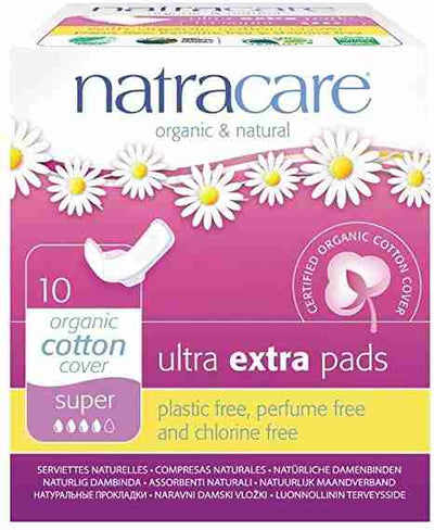 Natracare Organic Cotton Ultra Extra Pads - 10 Super Pads