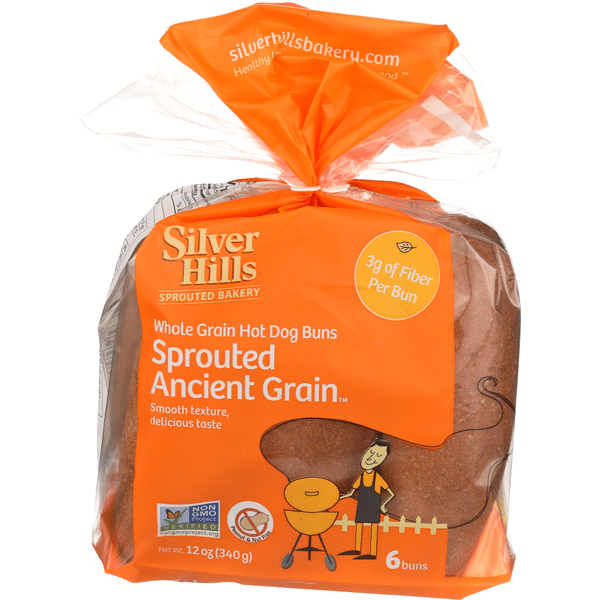 Silver Hills Sprouted Power Hot Dog Buns, 6 Count