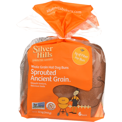 Silver Hills Sprouted Power Hot Dog Buns, 6 Count
