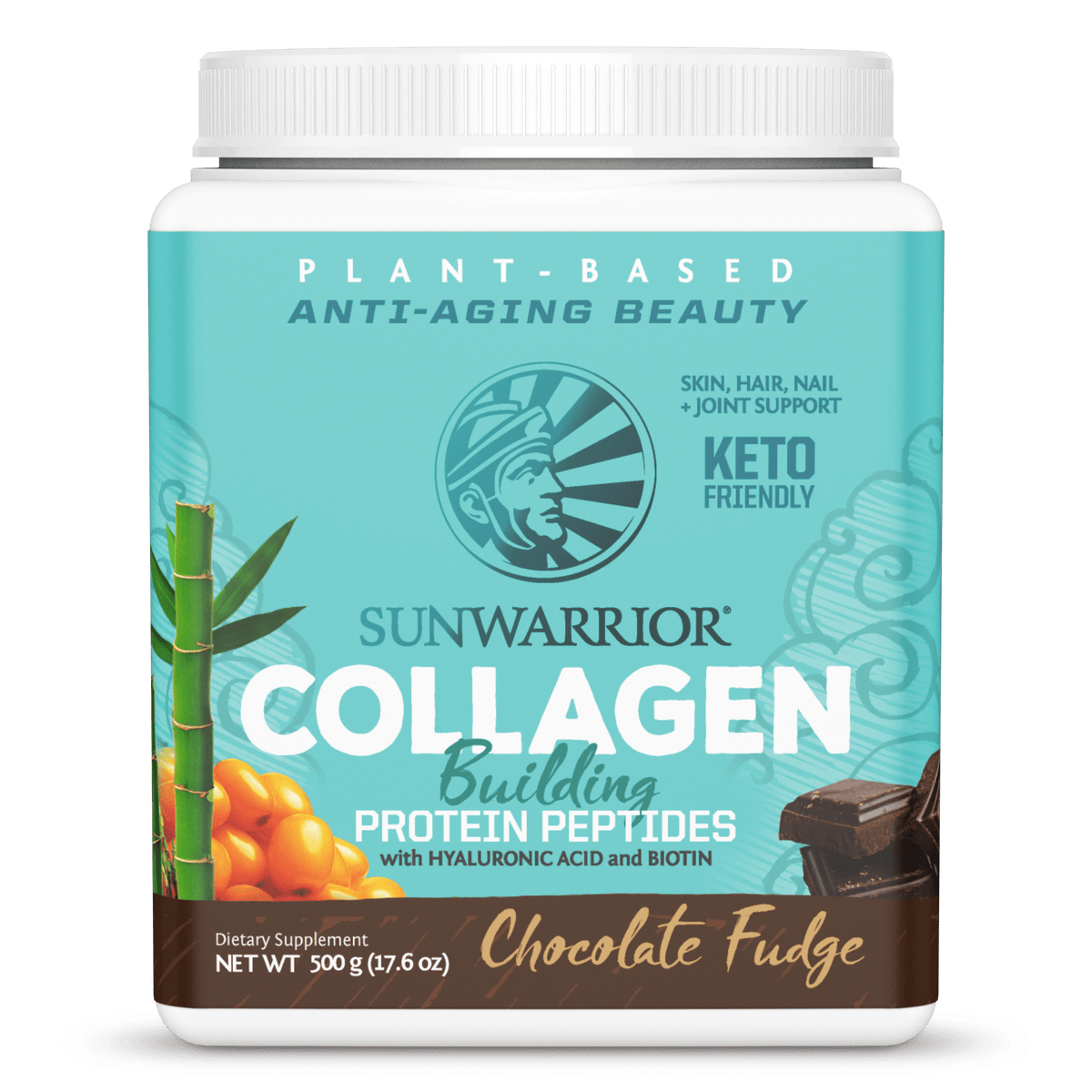 Sunwarrior Collagen Building Protein Peptides: Chocolate Fudge 500G