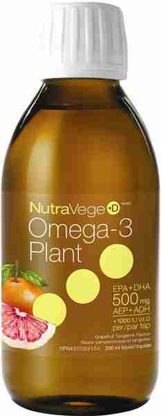 Nature's Way Nutravege Omega-3 Plant Liquid +D Grapefruit Tangerine Flavour 200Ml