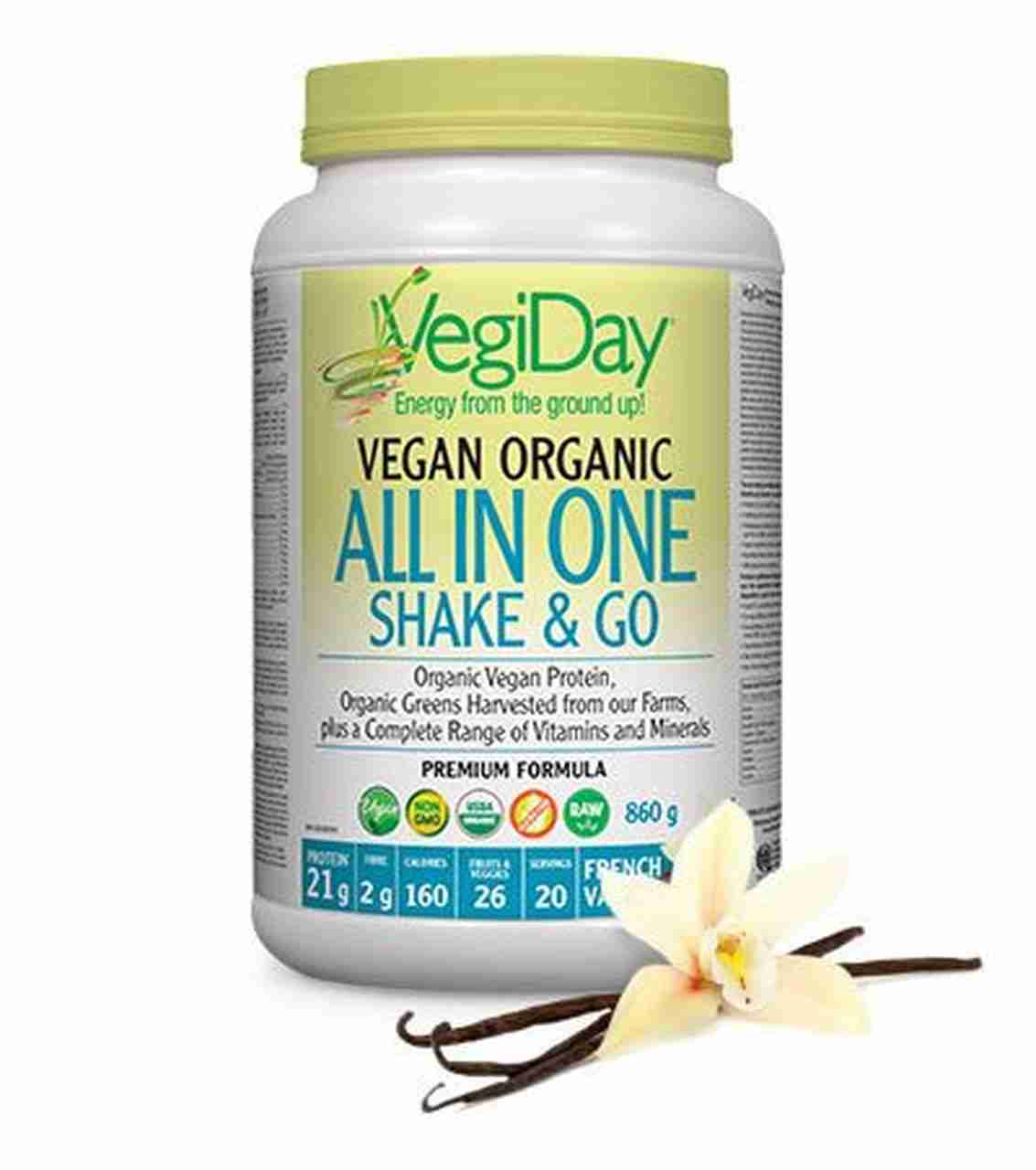 Vegiday Vegan All In One Shake & Go: Vanilla - 860G