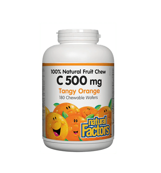 Natural Factors Vitamin C 500 mg Orange Chewable Wafers, 180 Wafers