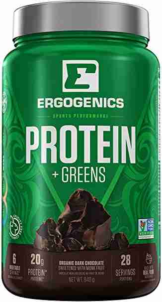Ergogenics Sports Performance Protein + Greens: Organic Dark Chocolate -720G