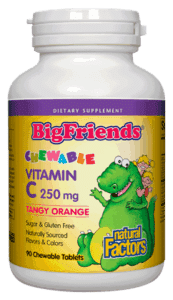 Natural Factors Big Friends Chewable Vitamin C 250Mg Tangy Orange 90 Chewable Tablets
