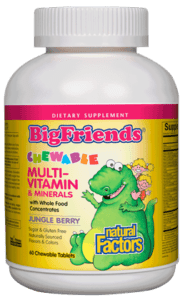 Natural Factors Big Friends Chewable Multivitamin & Minerals Jungle Berry 60 Chewable Tablets