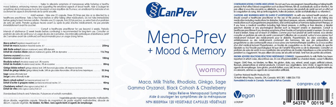CanPrev Meno-Prev + Mood & Memory 120 Capsules