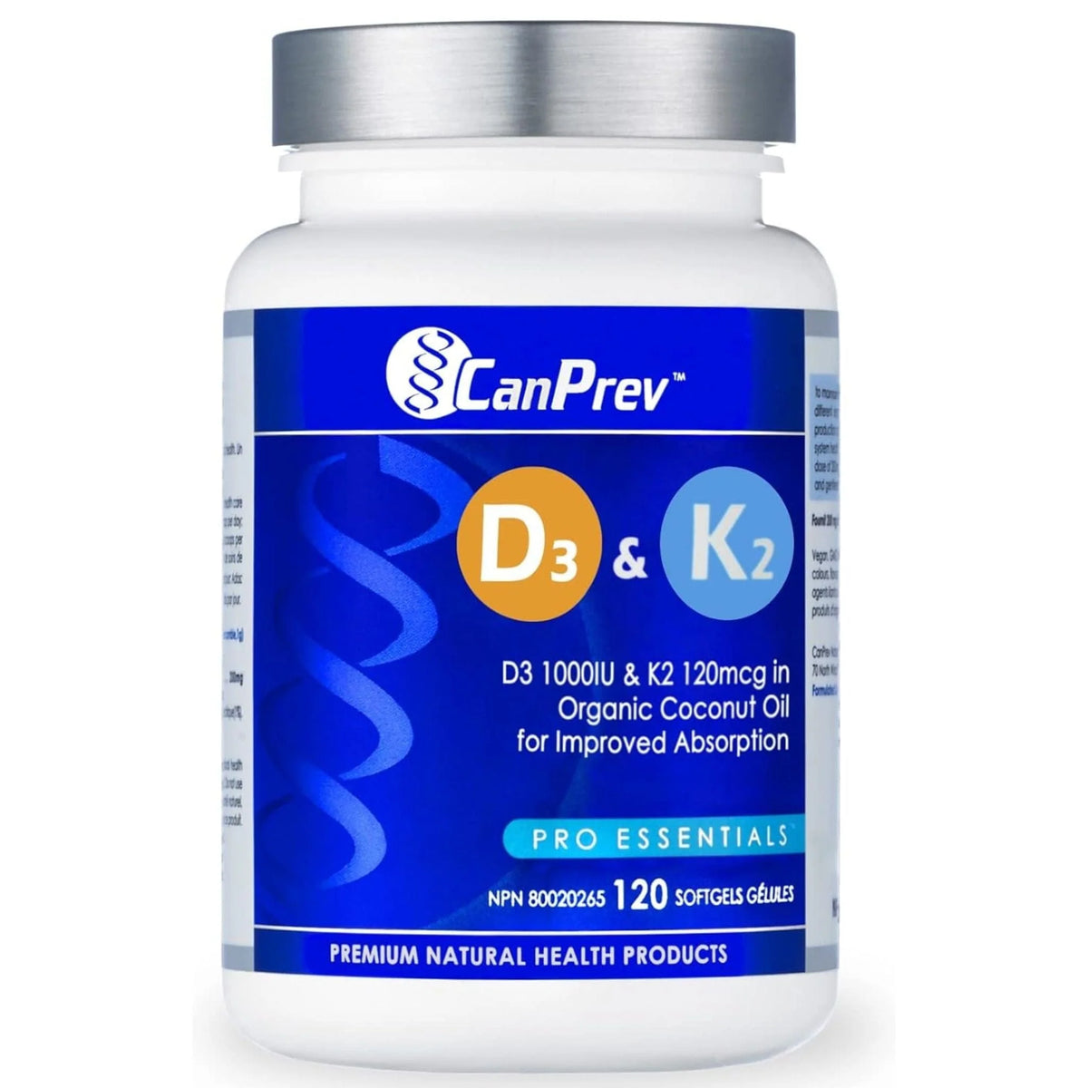 Canprev - D3 & K2, 120 Softgels