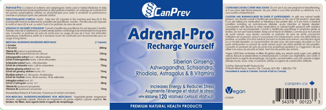 CanPrev Adrenal-Pro Recharge Yourself 120 Veggie Caps